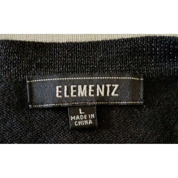 NWT Elementz Women's LARGE Black Sweater Tank Sequin One Piece Long Sleeve Work - Picture 10 of 11